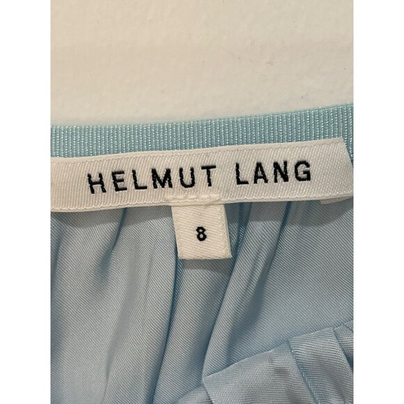 Helmut Lang Blue Midi Ruched Slip Skirt Light Blue Size 8 NWT - Picture 8 of 9